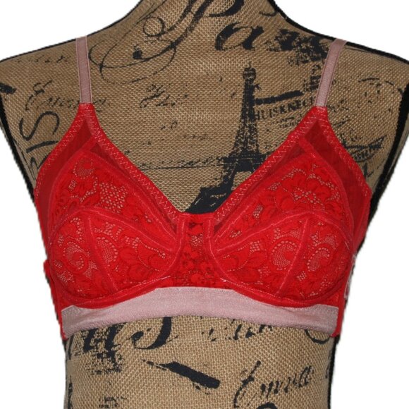 We Are HAH Free People On Point Bullet Bra Size 30-38C Blood Orange Red #60203 - Picture 1 of 5